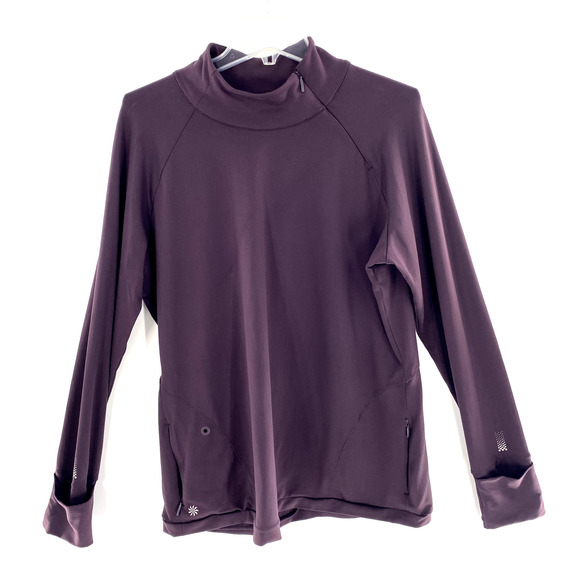 Athleta Superluxe 1/2 Zip Top Yoga Workout Athletic Performance Sz XL Purple - Picture 1 of 14